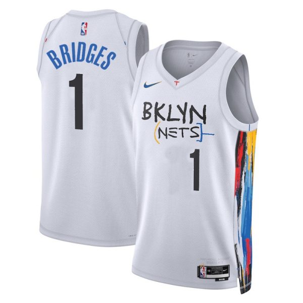 Camiseta NBA Nike 2022-23 City Edition Swingman Brooklyn Nets Mikal Bridges Blanco - Unisex - Tienda oficial de camisetas de la NBA