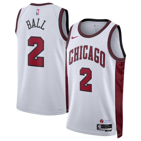 Camiseta NBA 2022-23 Nike City Edition Swingman Chicago Bulls Lonzo Ball Blanco - Unisex - Tienda oficial de camisetas de la NBA