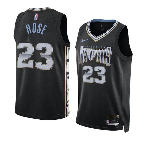 Camiseta NBA 2022-23 Nike City Edition Swingman Memphis Grizzlies Derrick Rose Negro - Unisex - Tienda oficial de camisetas de la NBA